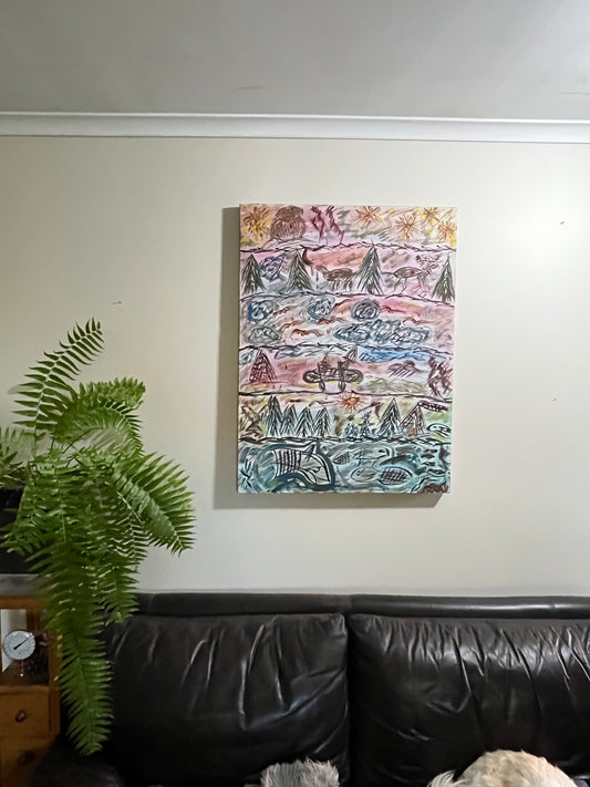 'Sa'qawei Kisikuik - Ancient Elders' - Acrylic on Canvas - Jorandi Kisiku Joseph Randolph Bowers