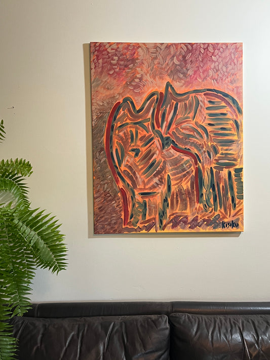 'Two Wolves' - Acrylic on Canvas - Jorandi Kisiku Joseph Randolph Bowers