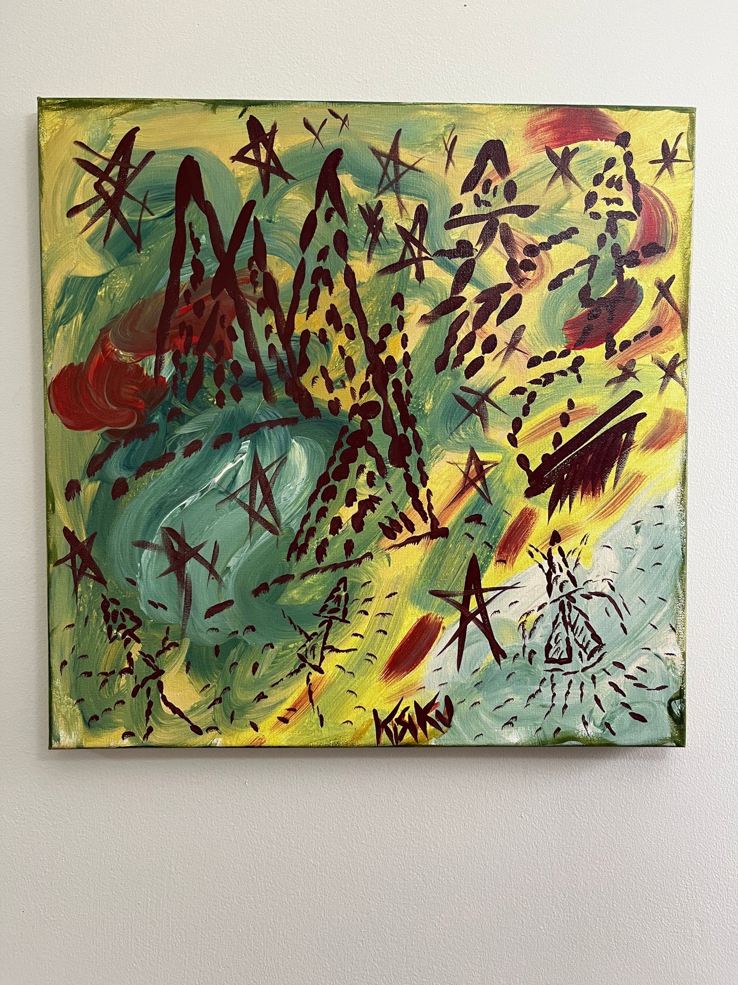 'Ancestral Spirits' - Acrylic on Canvas - by Jorandi Kisiku Joseph Randolph Bowers