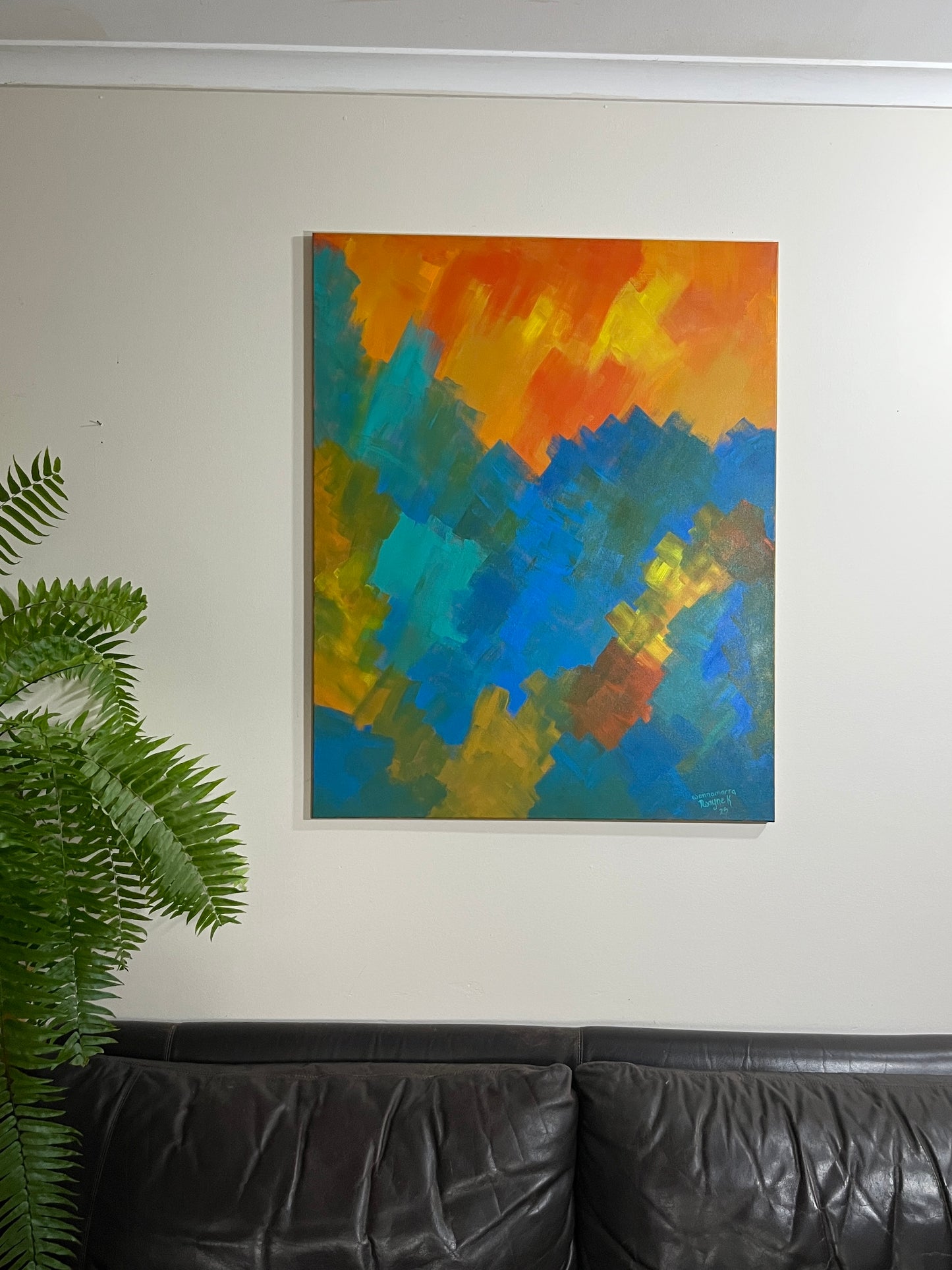 'Black Opal' - Acrylic on Canvas - by Dwayne Wannamarra Wyndier Kennedy