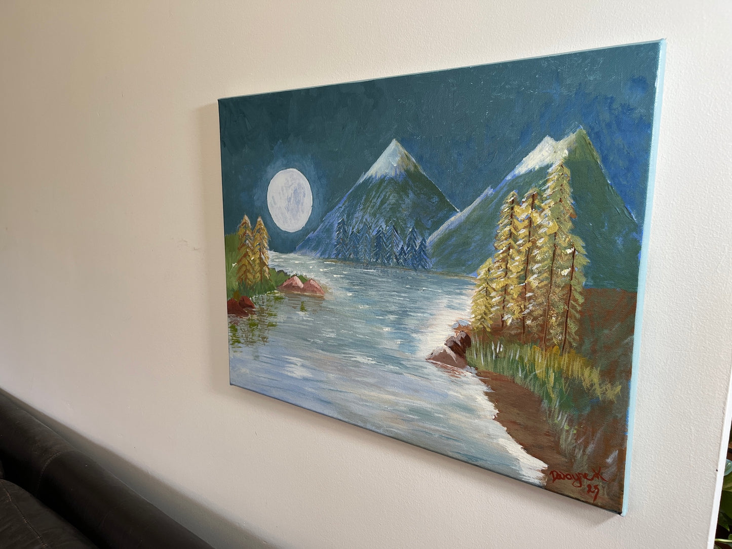 'Blue Moon' - Acrylic on Canvas - by Dwayne Wannamarra Wyndier Andrew Kennedy