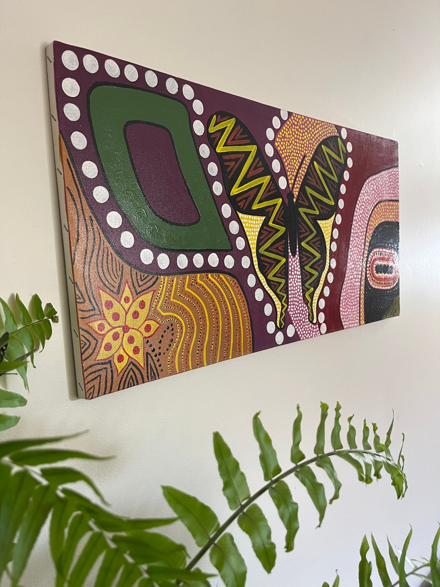 'Butterfly Awakening' -  Acrylic on Canvas - Dwayne Wannamarra Wyndier Andrew Kennedy