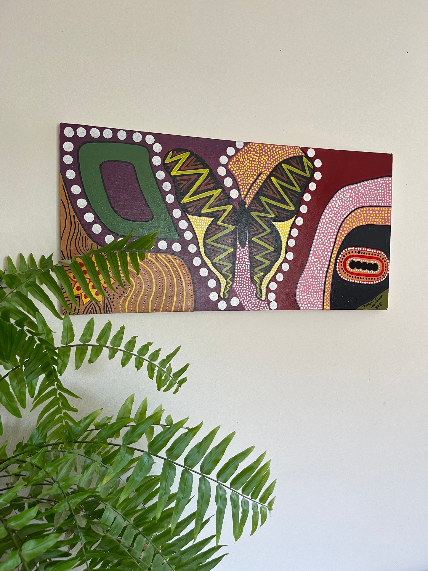 'Butterfly Awakening' -  Acrylic on Canvas - Dwayne Wannamarra Wyndier Andrew Kennedy