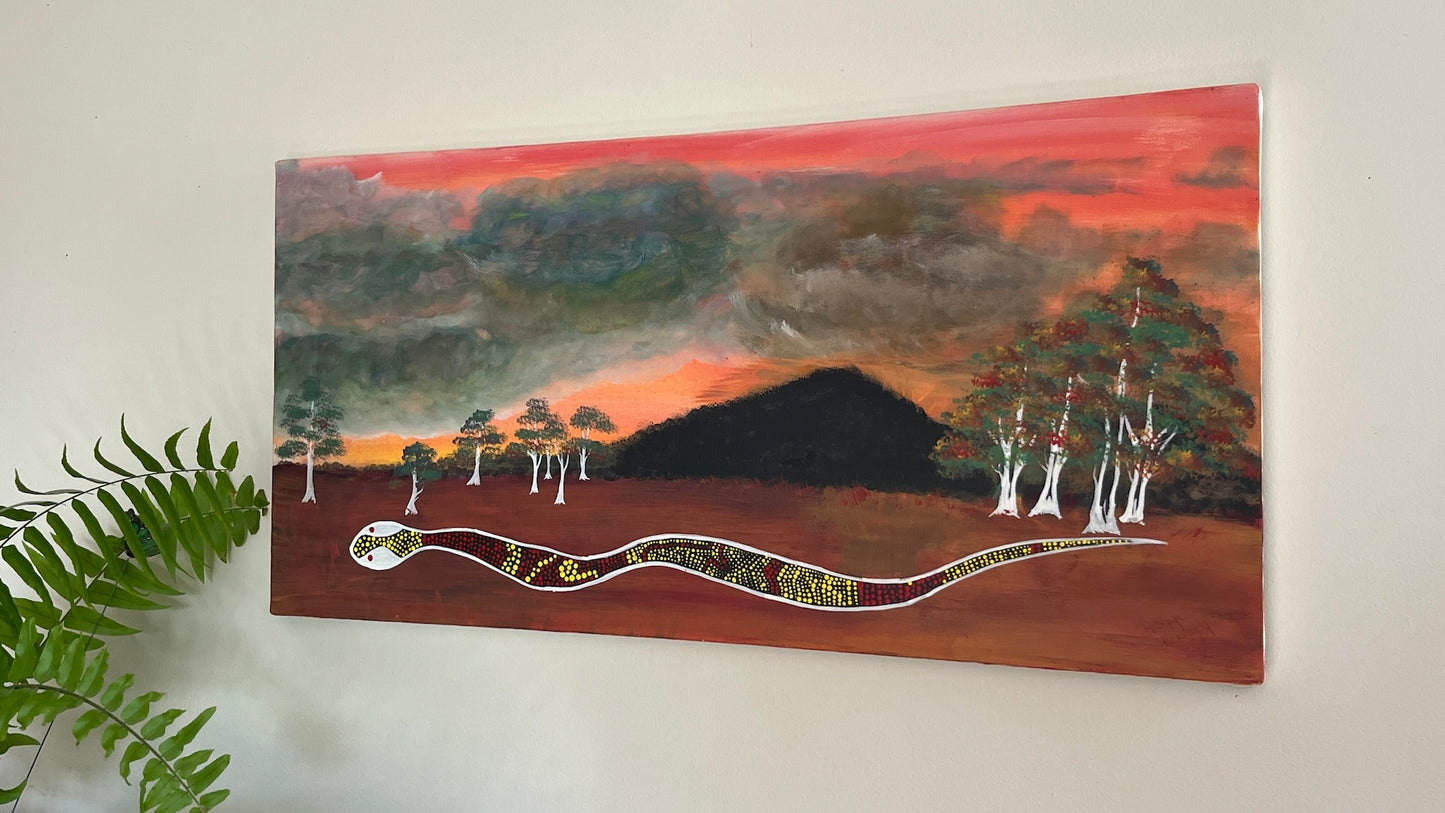 'Dreamtime Serpent' -  Acrylic on Canvas - by Dwayne Wannamarra Wyndier Andrew Kennedy