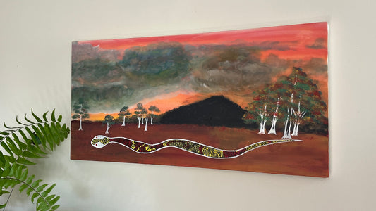 'Dreamtime Serpent' -  Acrylic on Canvas - by Dwayne Wannamarra Wyndier Andrew Kennedy