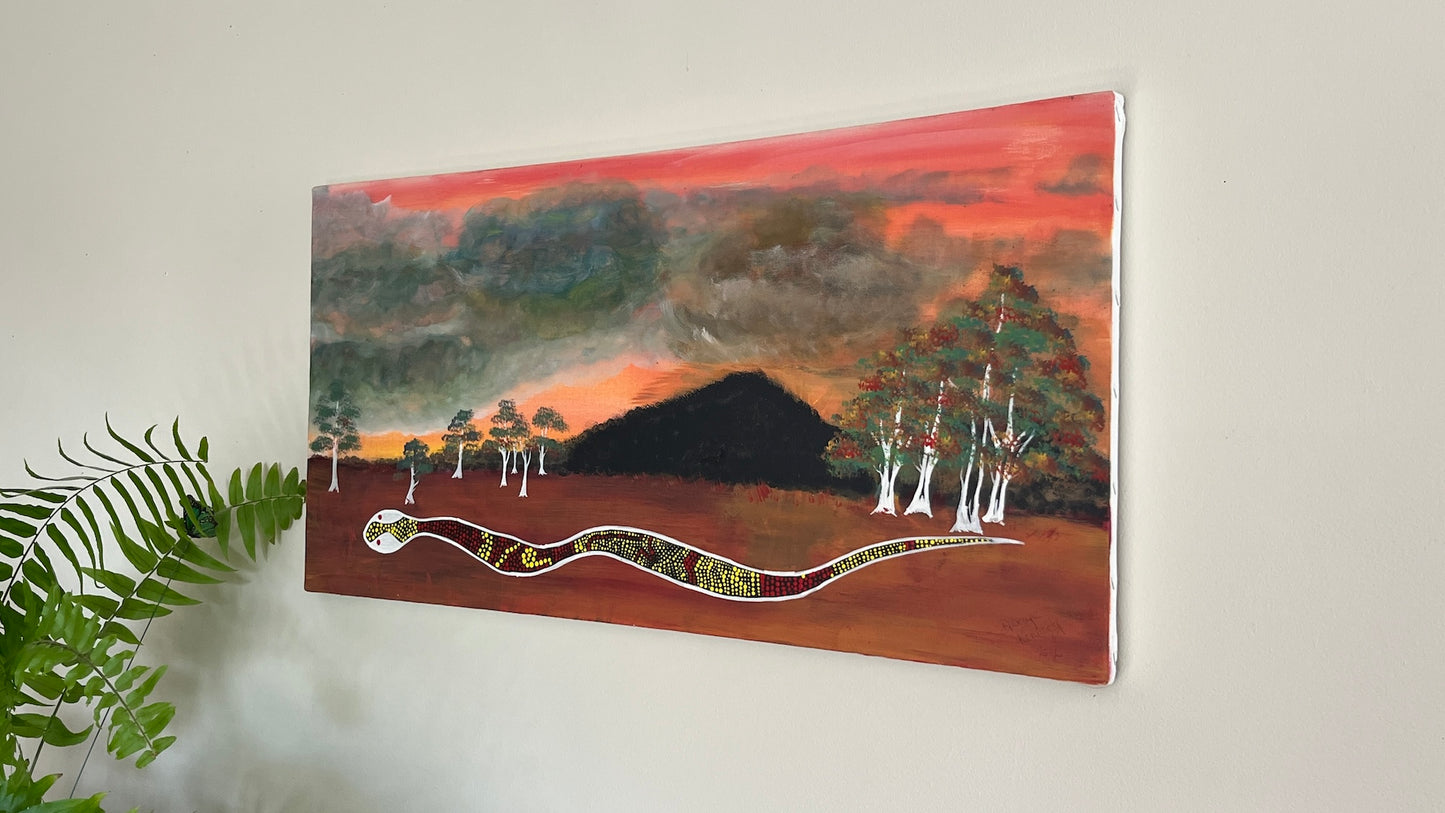 'Dreamtime Serpent' -  Acrylic on Canvas - by Dwayne Wannamarra Wyndier Andrew Kennedy
