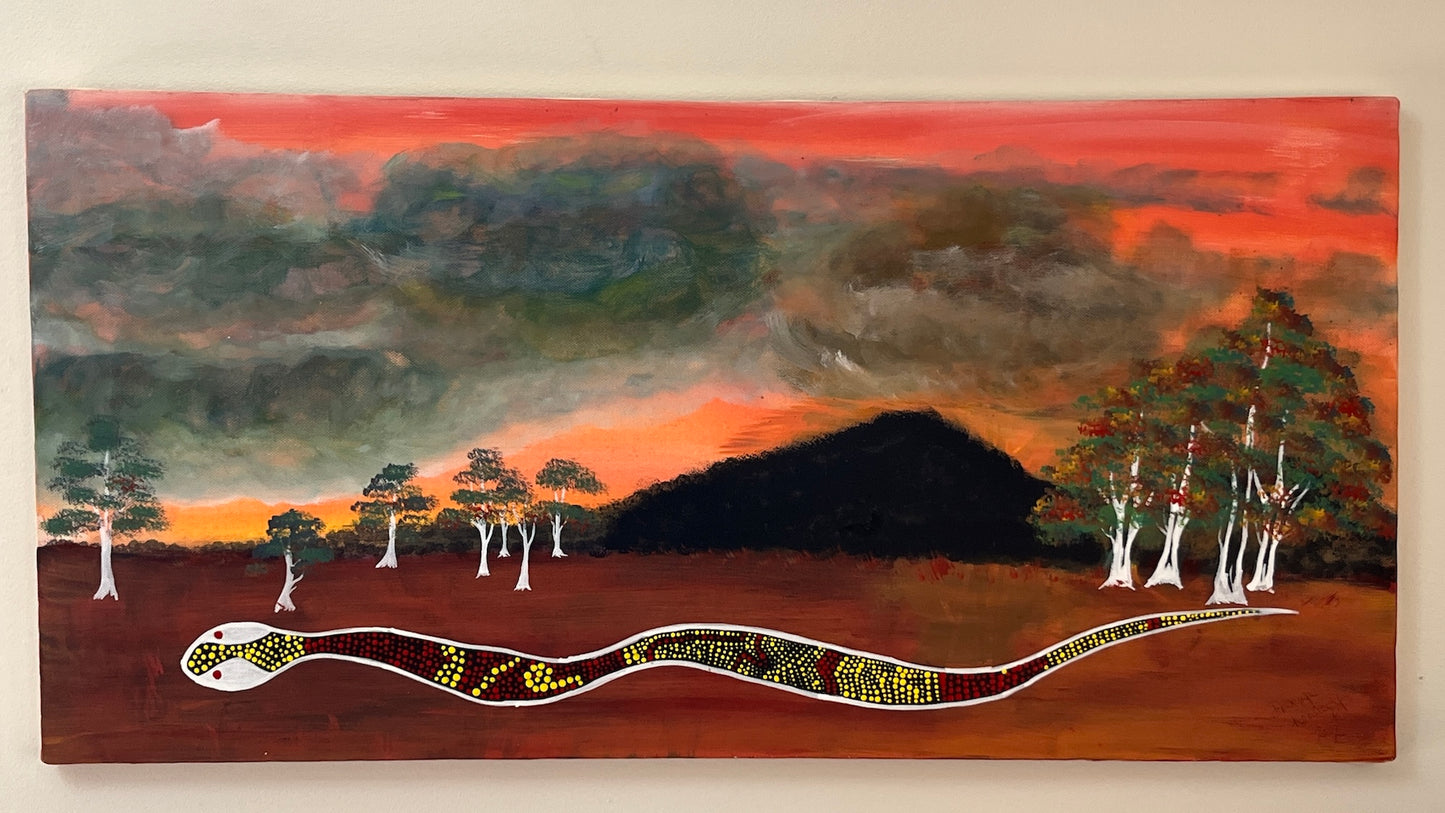 'Dreamtime Serpent' -  Acrylic on Canvas - by Dwayne Wannamarra Wyndier Andrew Kennedy