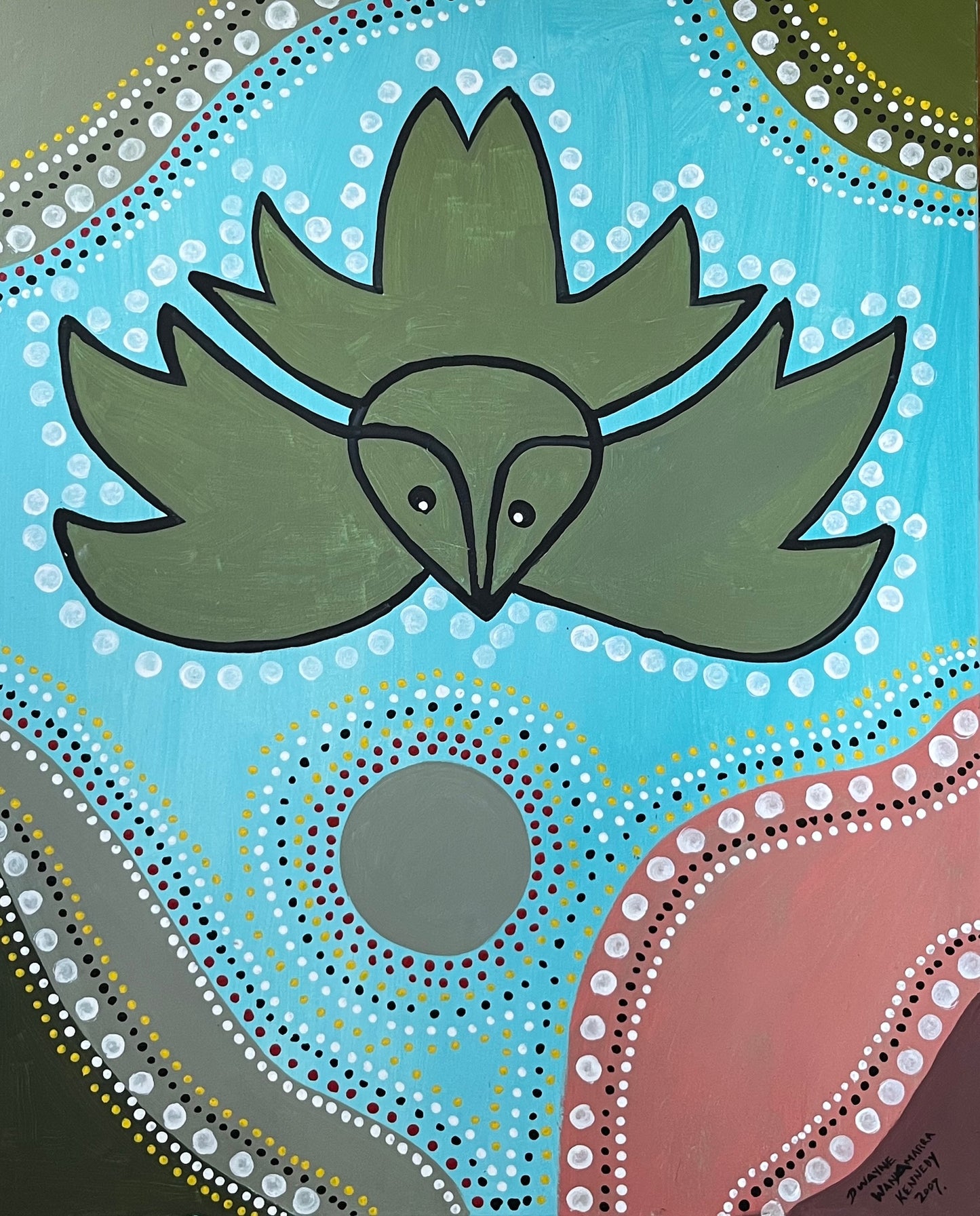 'Eagle Dreaming' - Acrylic on Canvas - by Dwayne Wannamarra Wyndier Andrew Kennedy