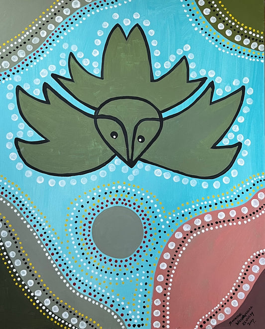 'Eagle Dreaming' - Acrylic on Canvas - by Dwayne Wannamarra Wyndier Andrew Kennedy