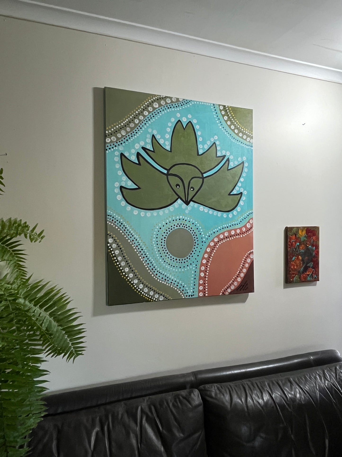 'Eagle Dreaming' - Acrylic on Canvas - by Dwayne Wannamarra Wyndier Andrew Kennedy