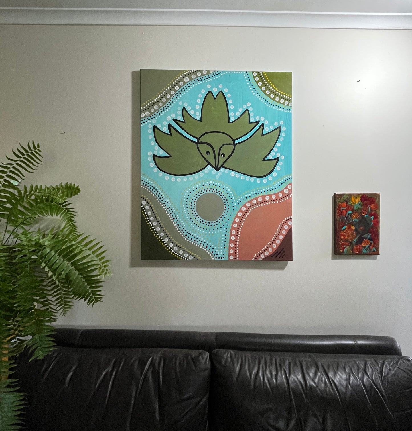 'Eagle Dreaming' - Acrylic on Canvas - by Dwayne Wannamarra Wyndier Andrew Kennedy