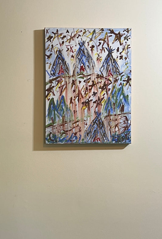 'Mi'kmaq Rain' - Acrylic on Canvas - by Jorandi Kisiku Joseph Randolph Bowers