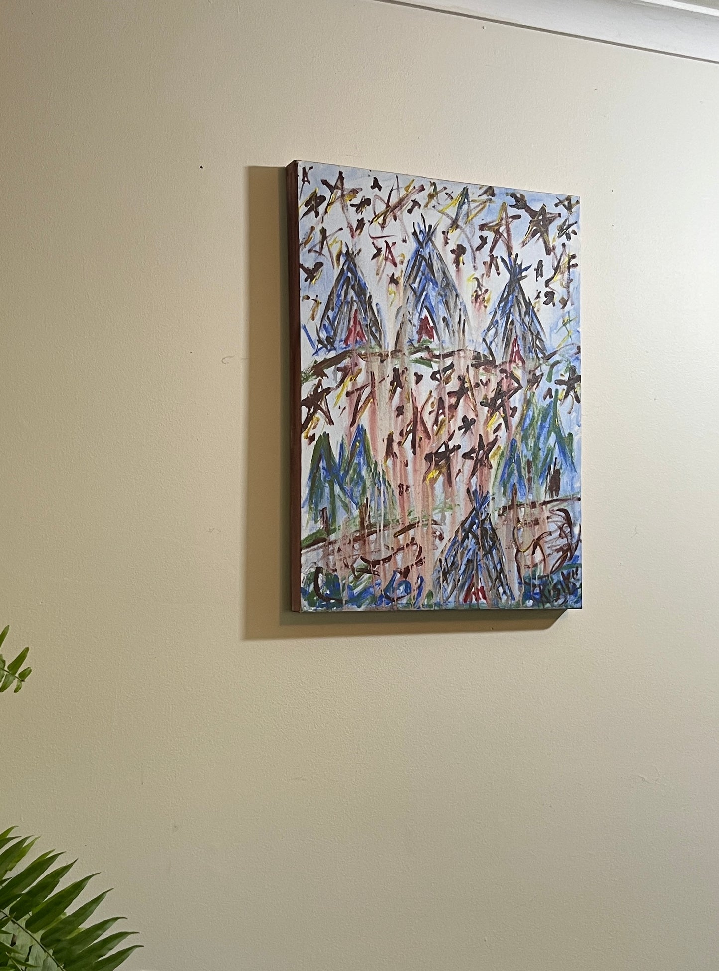 'Mi'kmaq Rain' - Acrylic on Canvas - by Jorandi Kisiku Joseph Randolph Bowers