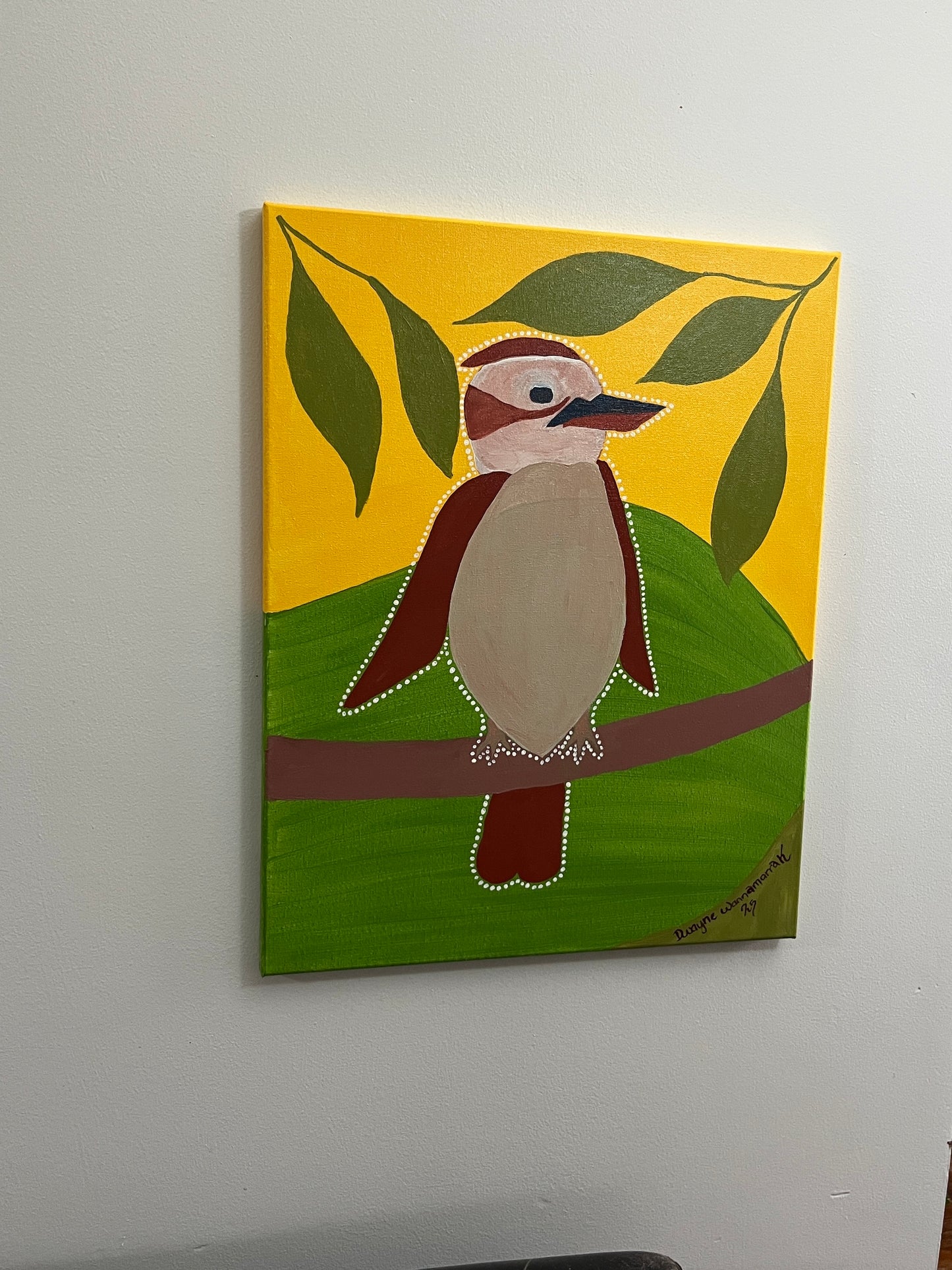 'Kookaburra Dreaming' - Acrylic on Canvas - by Dwayne Wannamarra Wyndier Andrew Kennedy
