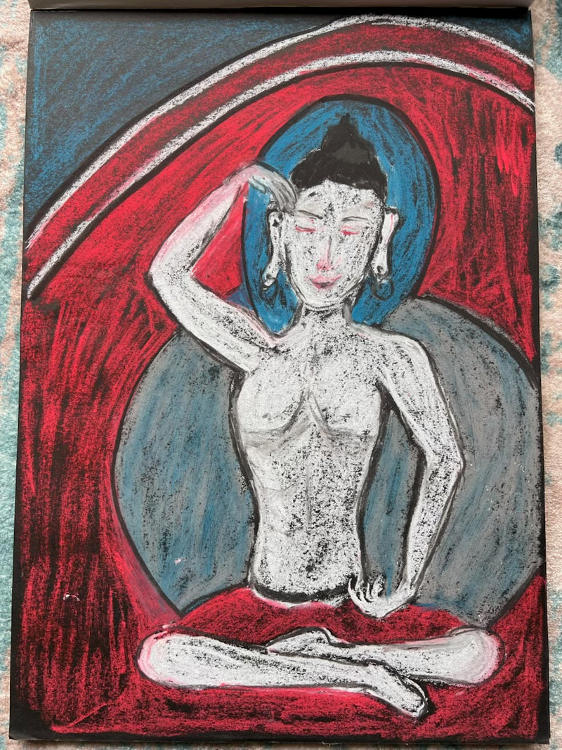 Meditation, 2019, Original Pastel on Ingres Paper, 42x30cm