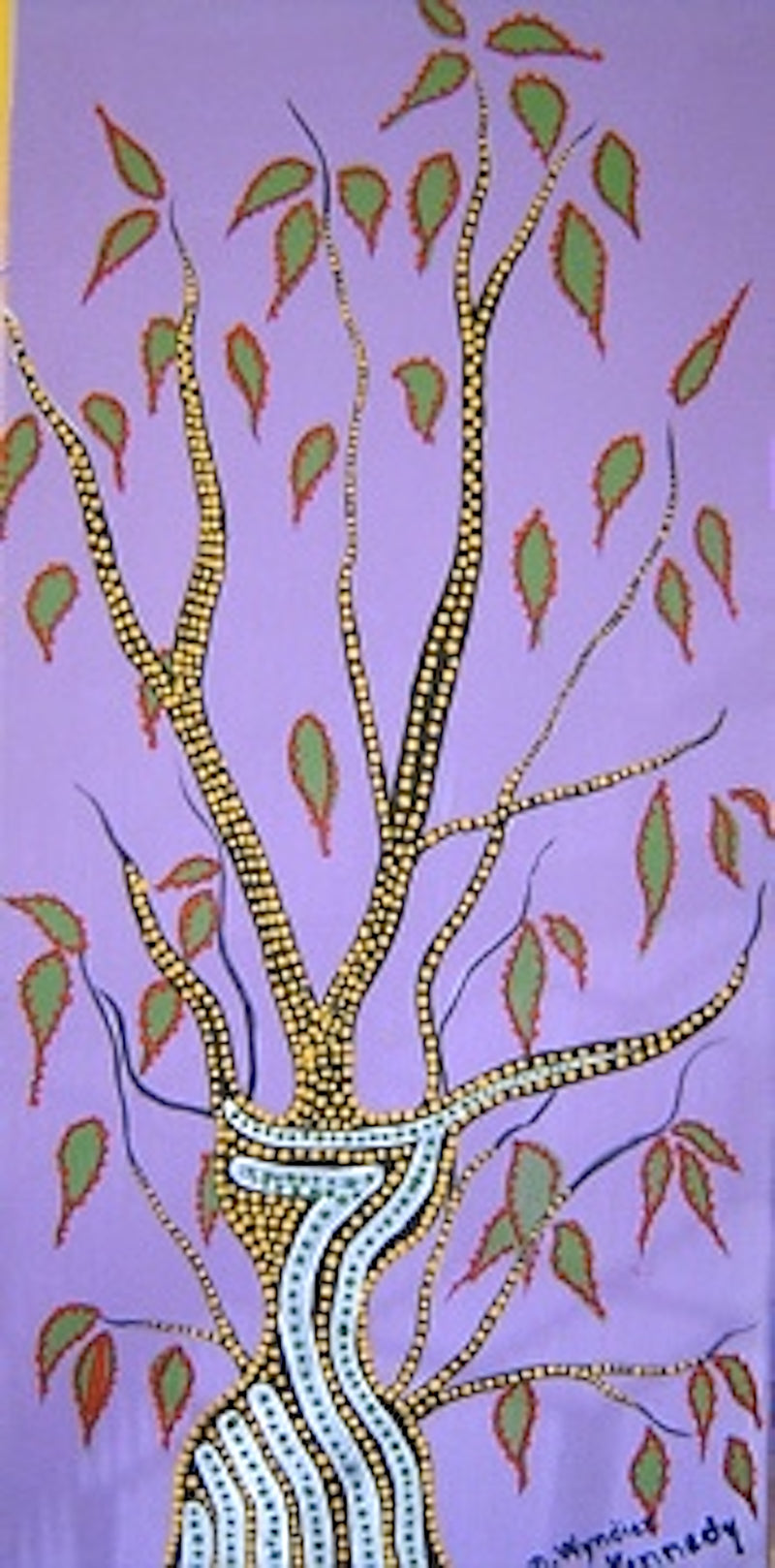 Mother Nature, c. 90x 40, Acrylic on canvas. Tactile surface for a person who is blind, 2002