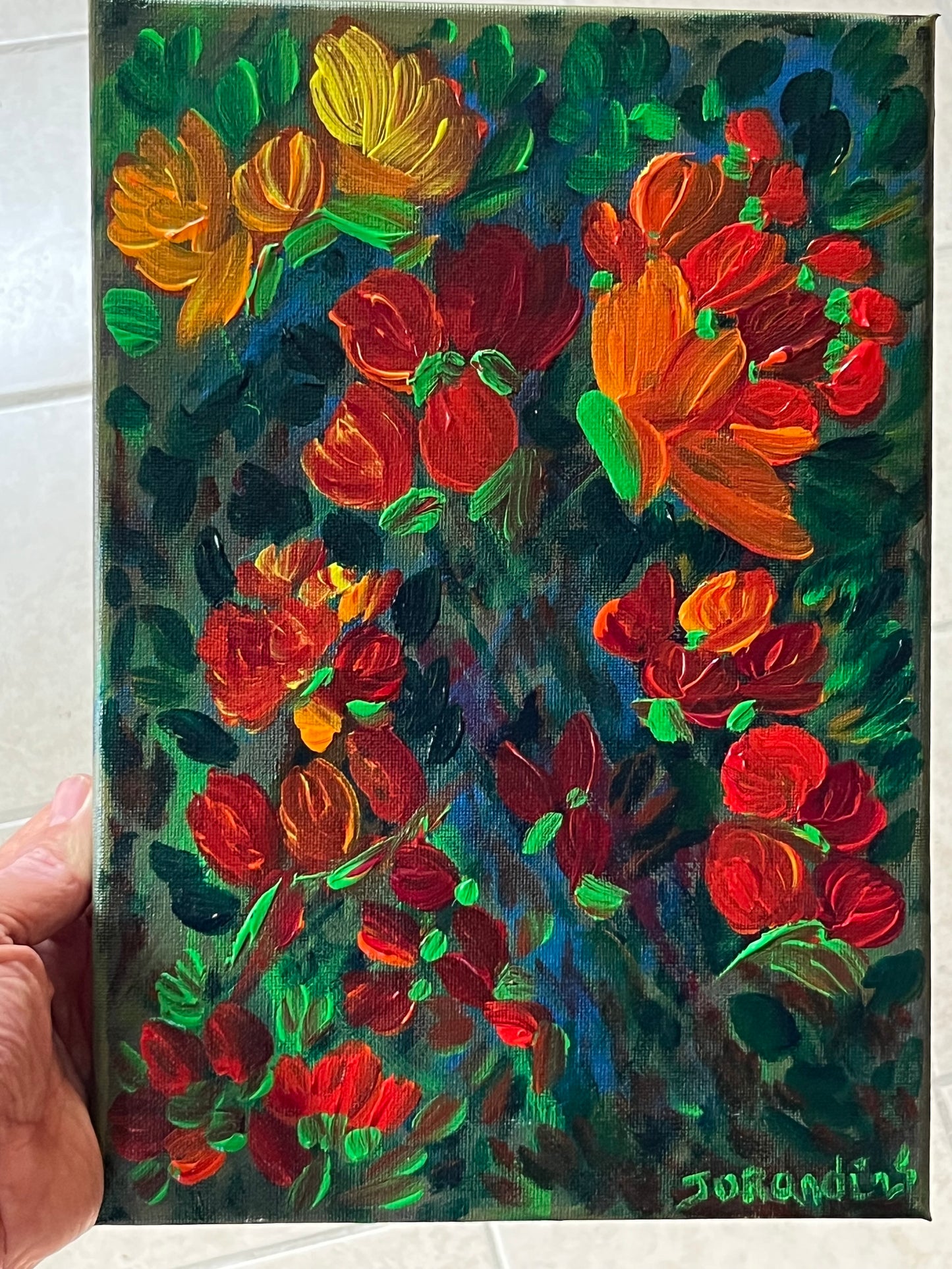 'Mystic Flowers' - Acrylic on Canvas - Joseph Randolph Kisiku Jorandi Bowers