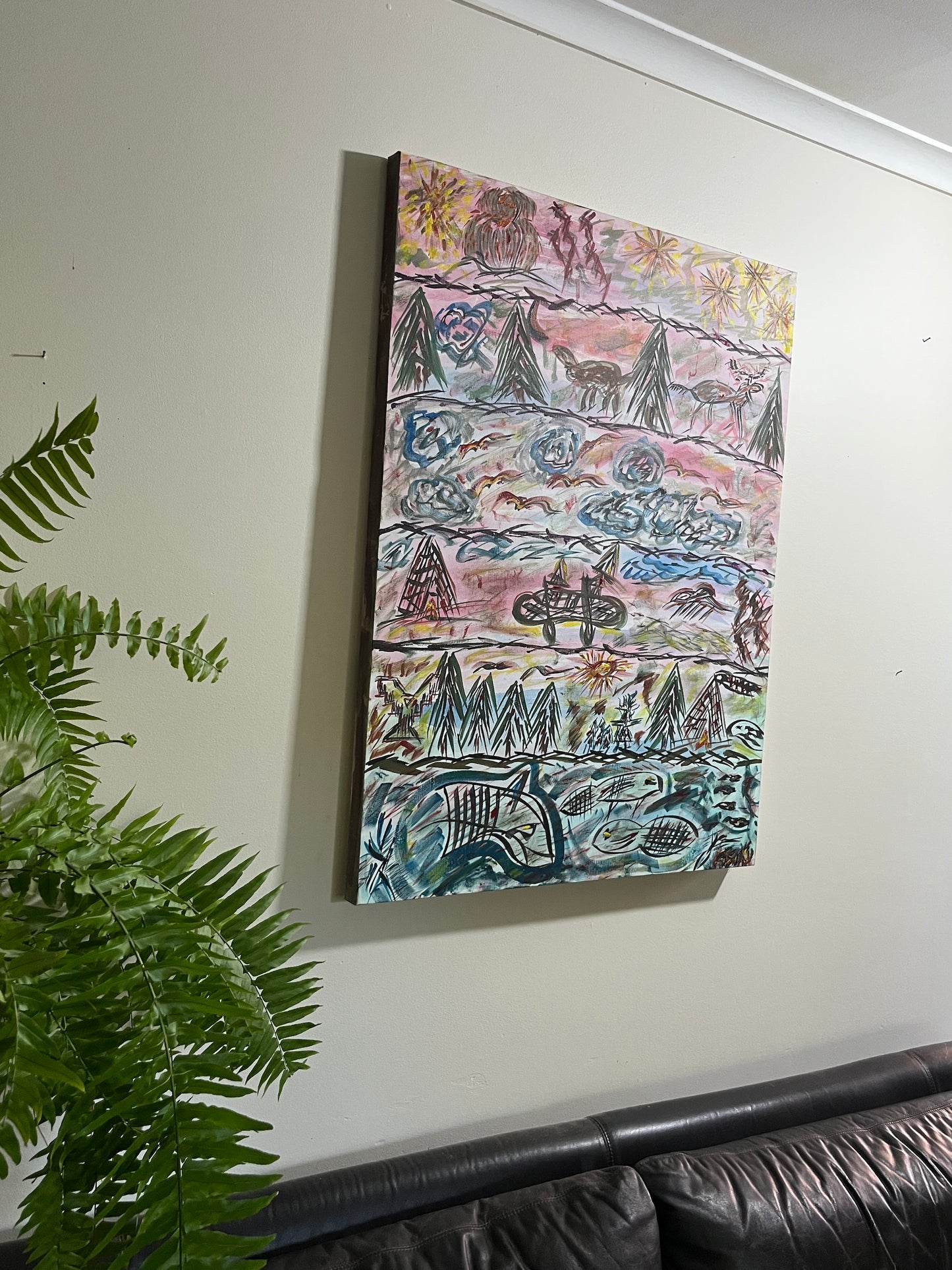 'Sa'qawei Kisikuik - Ancient Elders' - Acrylic on Canvas - Jorandi Kisiku Joseph Randolph Bowers