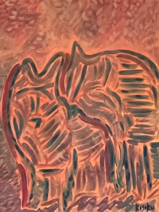 'Two Wolves' - Acrylic on Canvas - Jorandi Kisiku Joseph Randolph Bowers
