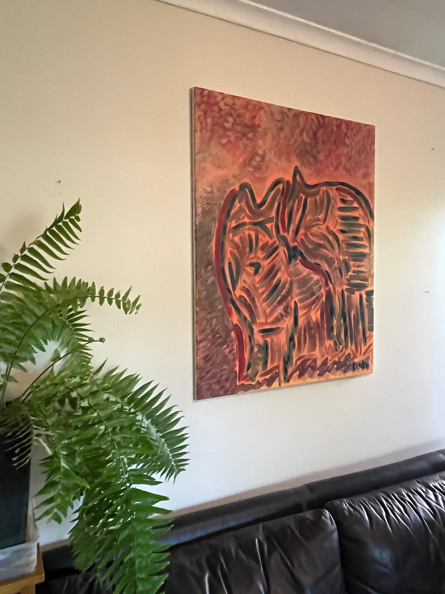 'Two Wolves' - Acrylic on Canvas - Jorandi Kisiku Joseph Randolph Bowers